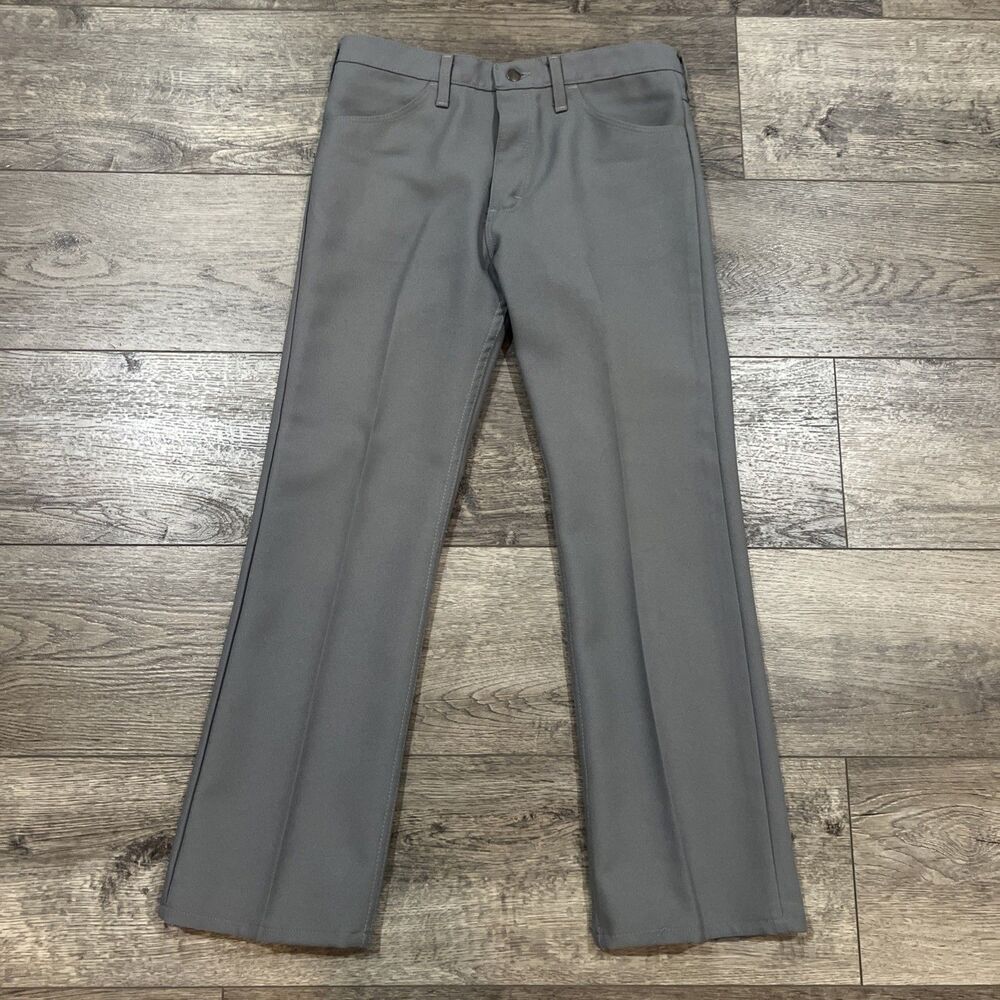 Wrangler Wrancher Gray Polyester Pant Men’s  34x30 MADE USA VINTAGE